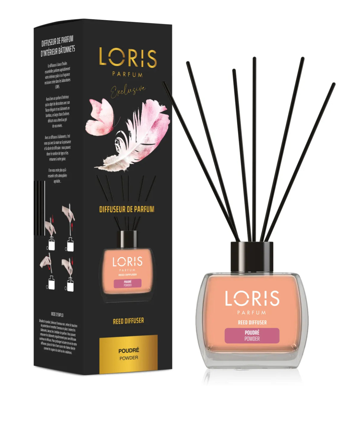 Loris - Bastoncini profumati - Diffusore di profumo - Deodorante per ambienti - In polvere - 120 ml